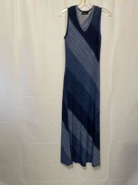 PRINCIPLE Diagonal-Stripe V‑Neck Maxi Dress Blue Women’s Small